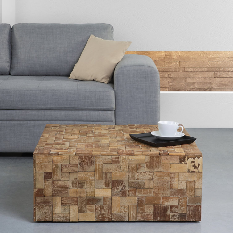 Union Rustic Gambo Solid Wood Block Coffee Table Wayfair.co.uk